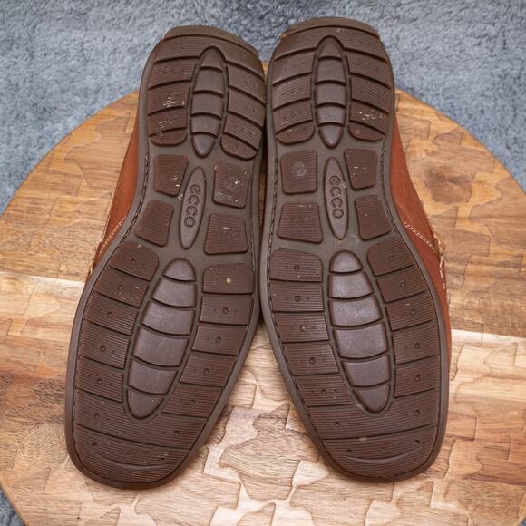 Ecco Brown Leather Slip On Driving Moc Loafers Men’s Eu 44 US 10 Classic - Picture 7 of 7